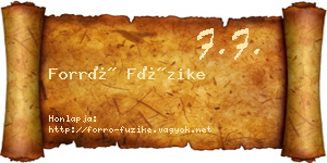 Forró Füzike névjegykártya
